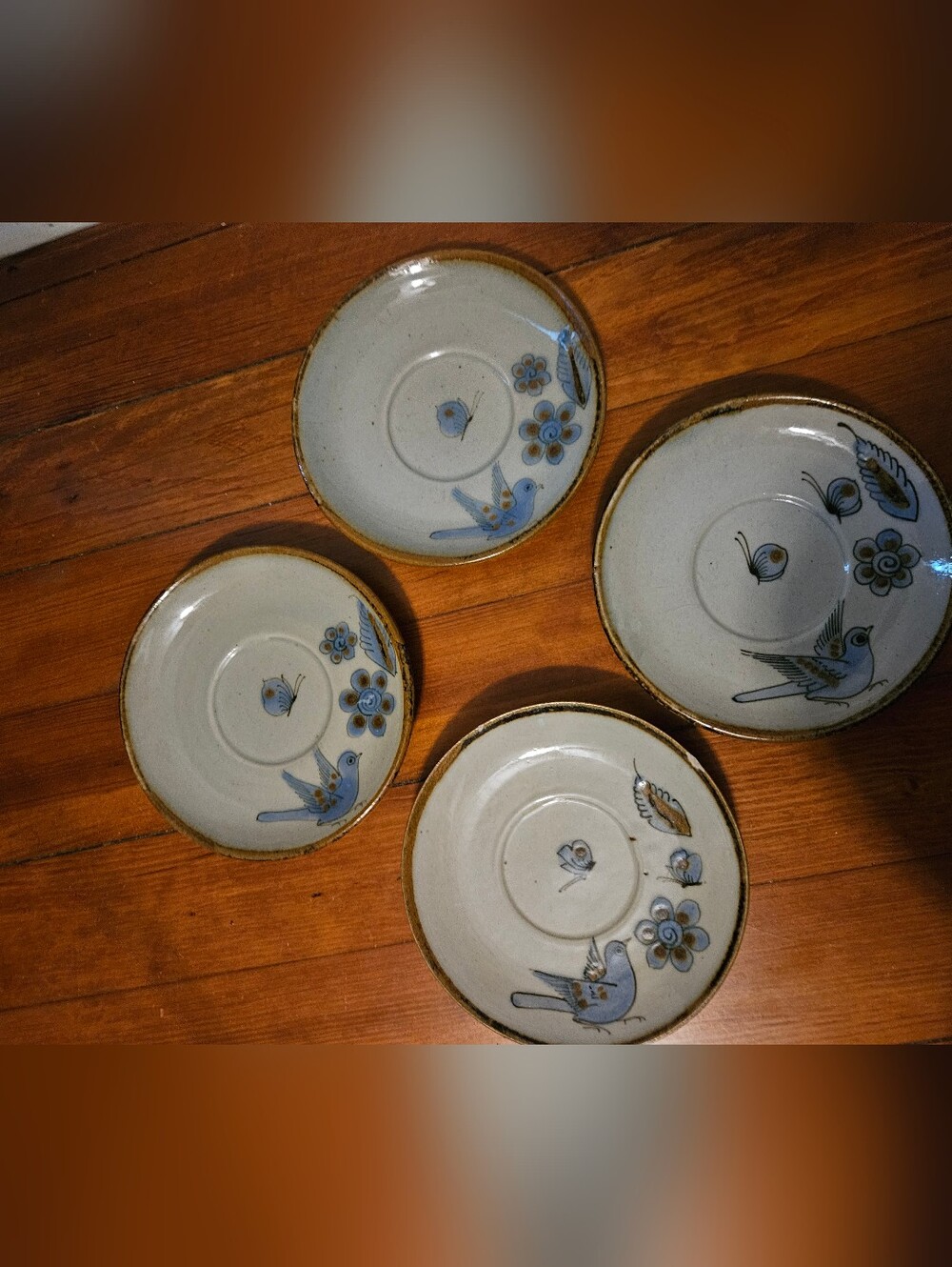 Set of 4 Saucers * Tonala * Ken Edwards * Salad * Palomar Mexico